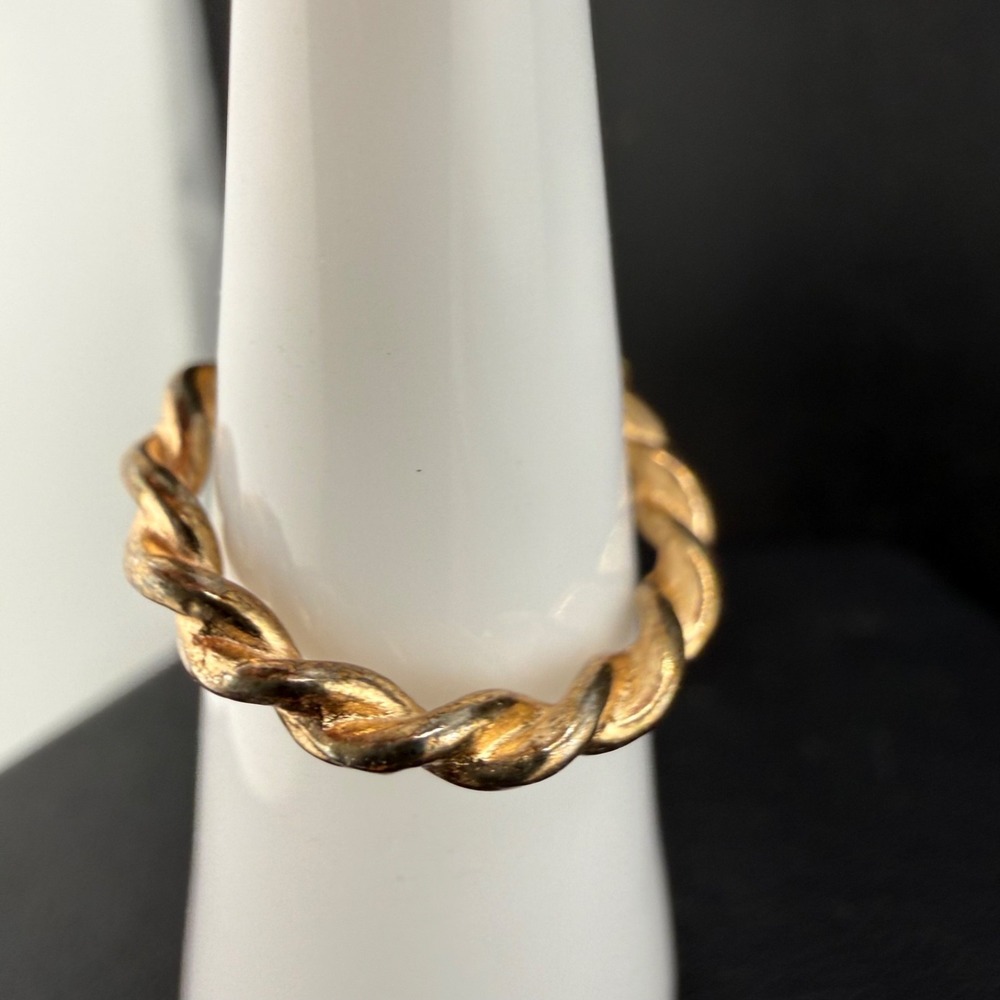 Vintage Estate Ring Gold Tone Twisted Stackable Band 4